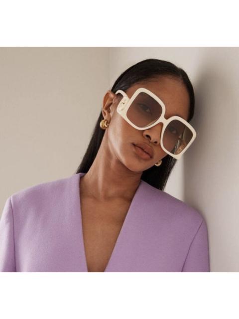 GUCCI NEW GUCCI GG1326S 002 SQUARE WOMEN NUDE OVERSIZED SUNGLASSES