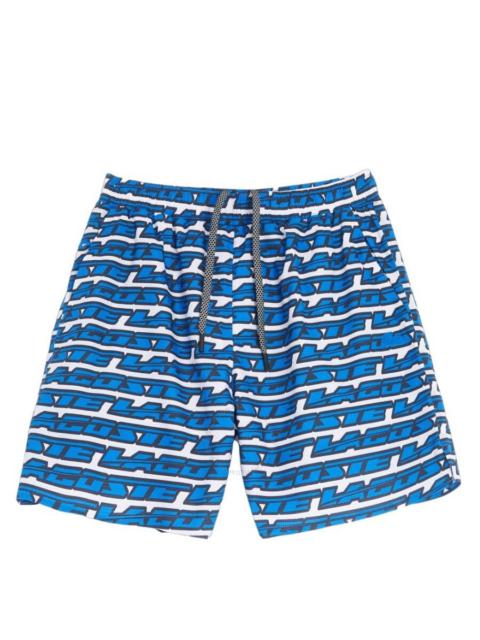 Lacoste Men's Active Logo Two-Tone Print Swim Trunks