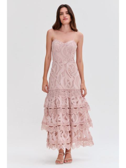 PatBO AURA LACE FLUTTER MIDI DRESS