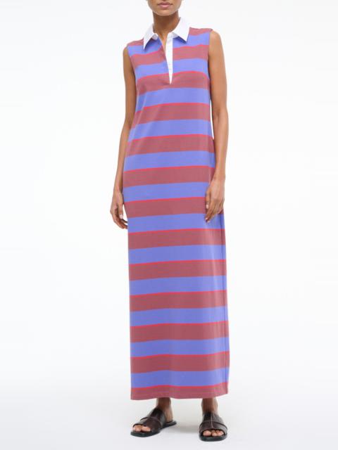 STAUD STAUD Julius Sleeveless Polo Maxi Dress in Atlas Rugby Stripe at Nordstrom