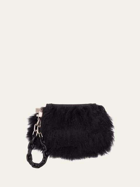 Dolce & Gabbana Shearling Wristlet Clutch Bag
