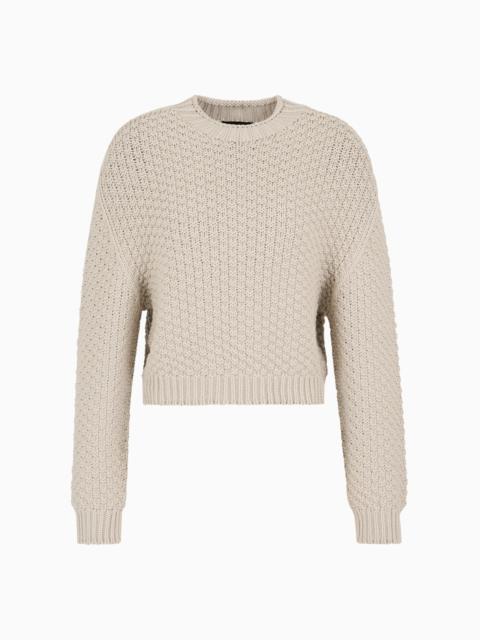 EMPORIO ARMANI Seamless boxy-fit jumper with moss-stitch knit