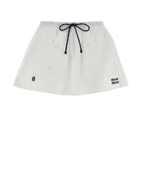 Miu Miu Miu Miu Women White Poplin Mini Skirt