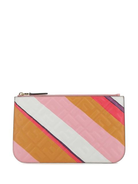 Fendi Women Multicolor Leather Clutch