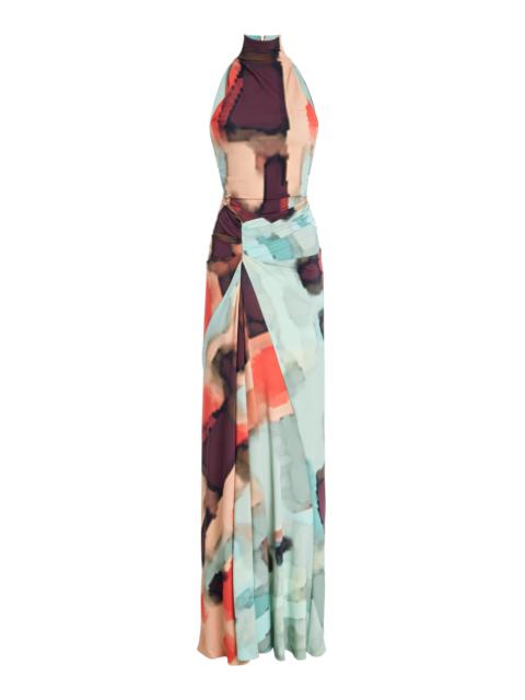 SILVIA TCHERASSI Exclusive Frances Open-Back Printed Jersey Maxi Dress multi