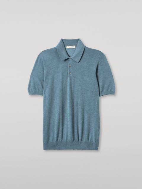 Johnstons of Elgin Fin Green Superfine Cashmere Polo Shirt