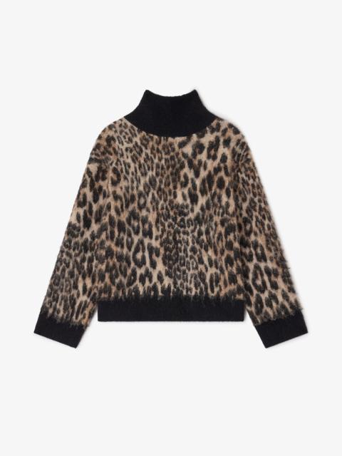 GANNI LEOPARD OPEN BACK SWEATER