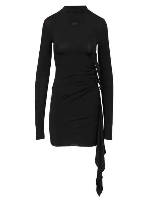Off-White Off-White Women Sec Skin Draped Mini Dress Ls Black - Bl