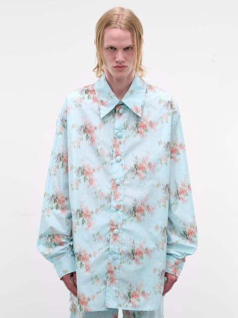 Walter Van Beirendonck Blurry Floral Graphic Maxi Shirt