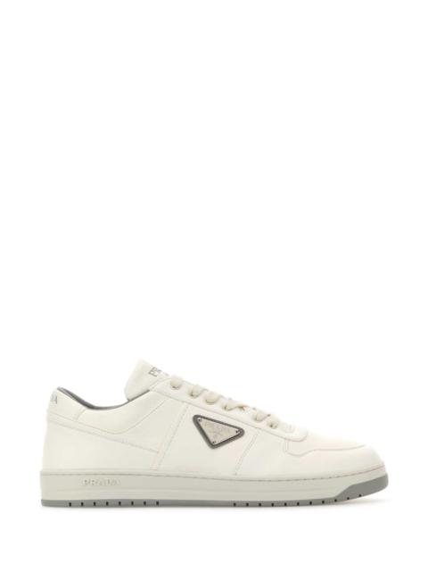 Prada Prada Men White Nappa Leather Downtown Sneakers
