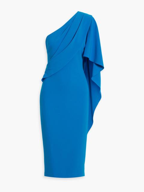 Other Designers One-sleeve draped crepe midi dress