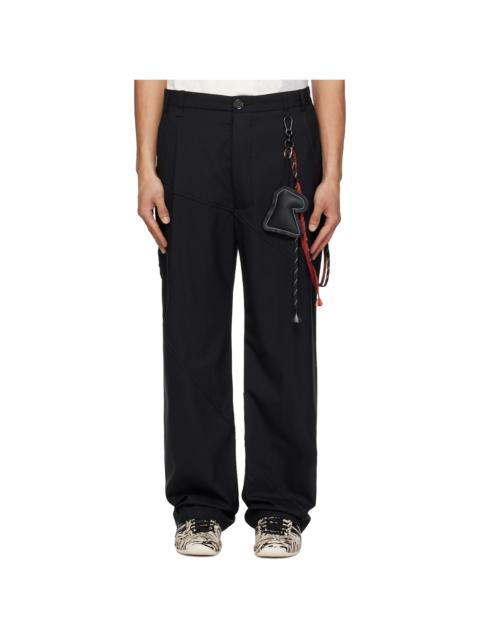 Song for the Mute Black Slash Loose Pleated Trousers