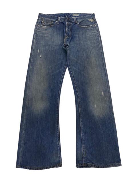 Other Designers Archival Clothing - FLARE JEANS🔥REPLY DISTRESSED DENIM FLARE BLUE JEANS