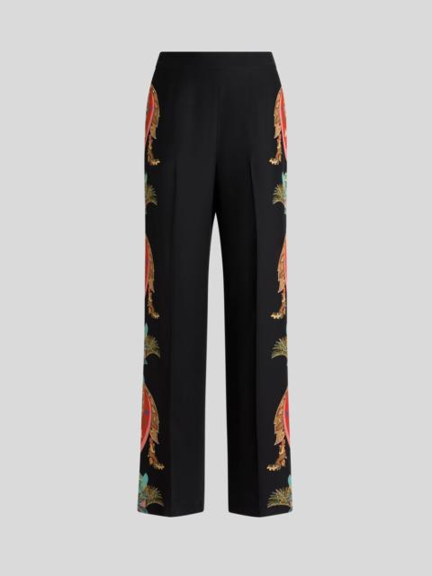 Etro STRAIGHT-LEG SILK TROUSERS WITH LEAFY PAISLEY MOTIF