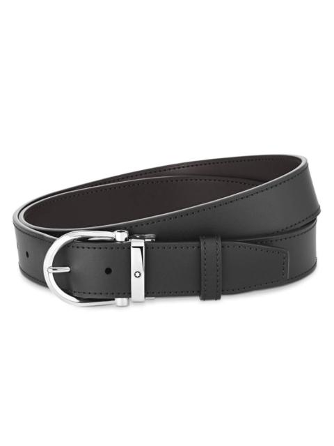 Montblanc MontBlanc Reversible Leather Belt with Horseshoe Buckle