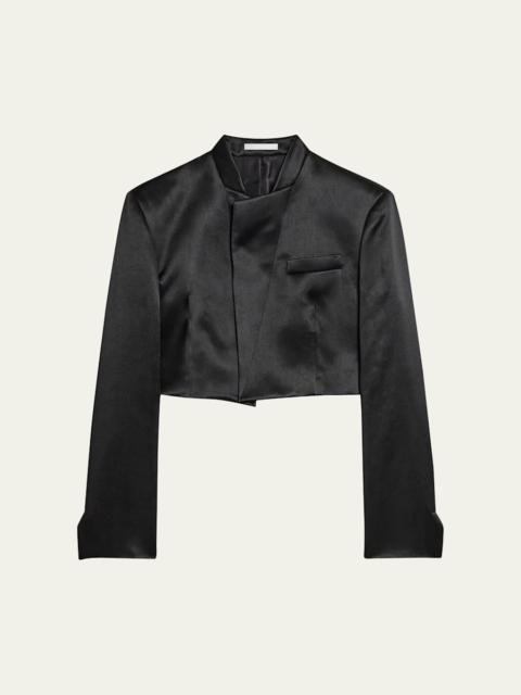 Helmut Lang Cropped Satin Blazer