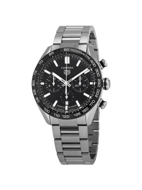 Pre-owned Tag Heuer Carrera Chronograph Automatic Black Dial Men's Watch CBN2A1B.BA0643