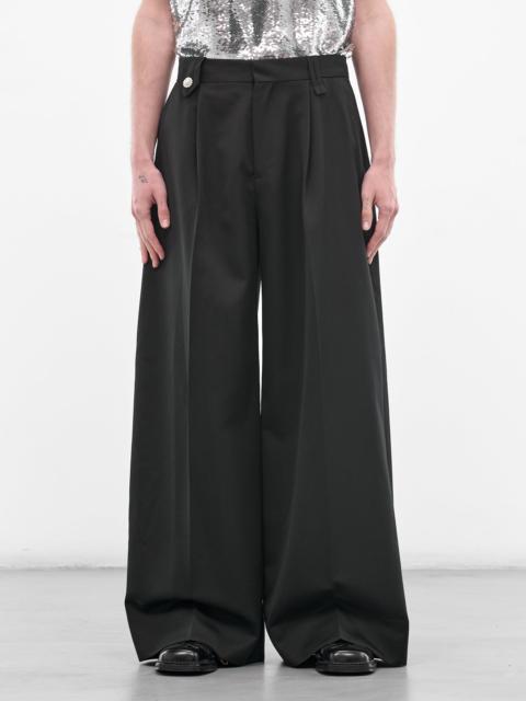 Simone Rocha Black Venetian Wool Wide Trousers