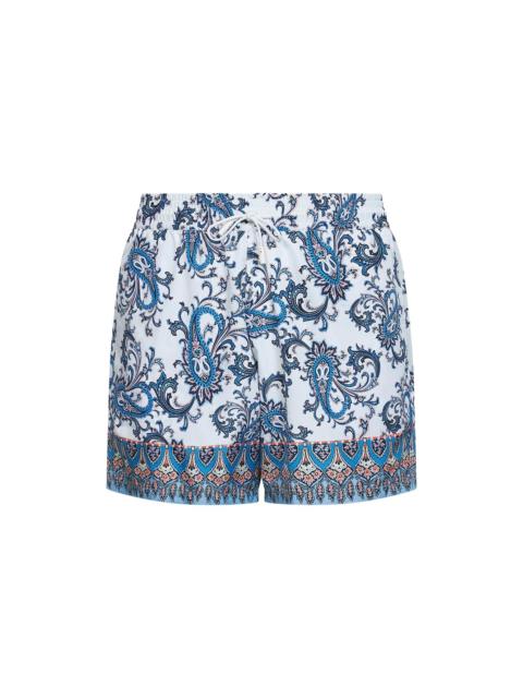 Etro Powder blue Paisley ramage-printed swim shorts