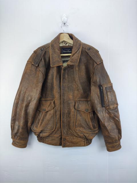 Other Designers Vintage Leather Zipper Jacket Pierre Bonee