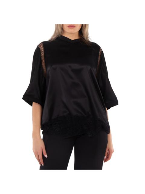 Burberry Burberry Lace Detailed Short Sleeve T-Shirt