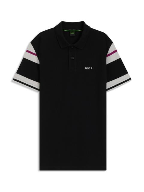 BOSS SLIM-FIT POLO SHIRT IN COTTON WITH BLOCK STRIPES