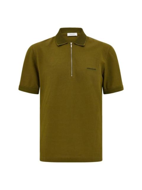 FERRAGAMO Ferragamo Embroidered Logo Zip Collar Polo
