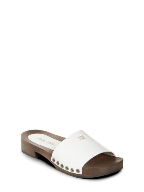 Miu Miu Miu Miu Clog Slide Sandal in Bianco at Nordstrom
