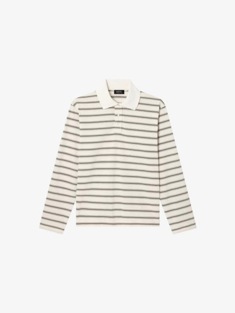 A.P.C. LONG-SLEEVE STRIPED POLO SHIRT
