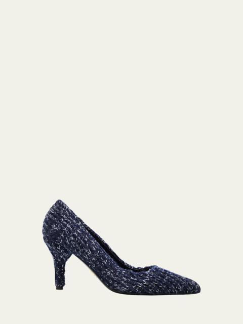 Prada 85mm Knitted Pointed-Toe Pumps