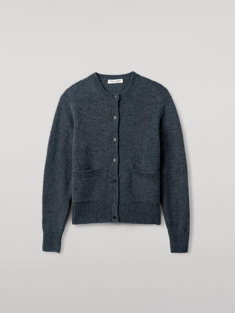 Johnstons of Elgin Donegal Cashmere Blue Cardigan
