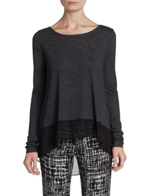 Other Designers Black Lane Contrast Hem Top