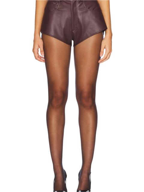 LAPOINTE Stretch Faux Leather Mini Short