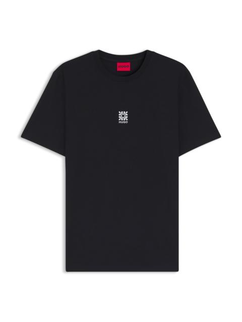HUGO COTTON-JERSEY T-SHIRT WITH EMBROIDERED LOGO ARTWORK
