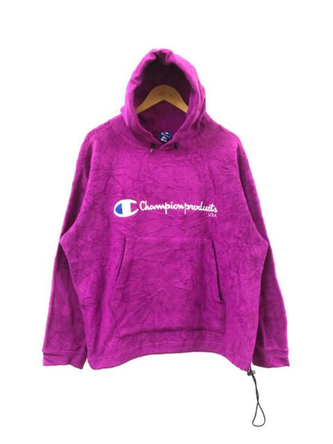 Champion Vtg💥champion Fleece Sherpa Hoodie embroidery spellout