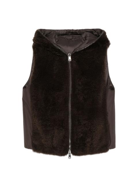 Brunello Cucinelli hooded faux-fur gilet
