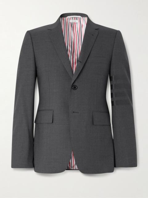 Thom Browne Grey Slim-Fit Striped Wool Suit Jacket Dark gray