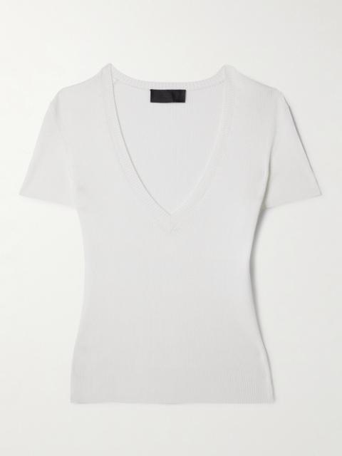 NILI LOTAN Italia Ribbed Cotton-jersey T-shirt