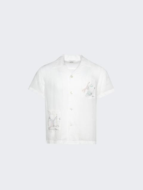 BODE Skiers Linen Shirt White