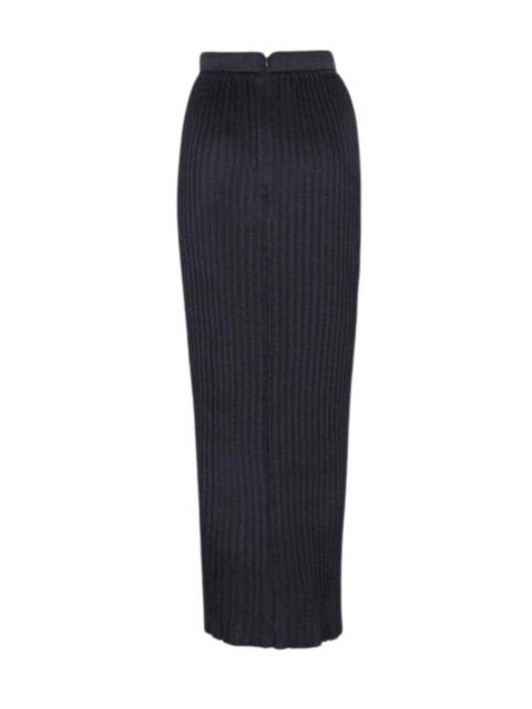 Balmain Black Pleated Maxi Skirt