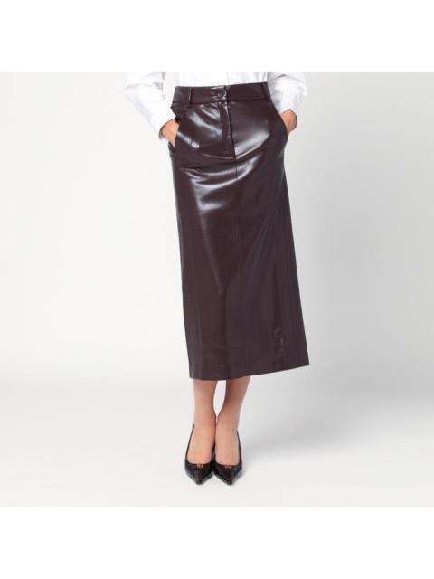 THE ANDAMANE - The Andamane Bordeaux Faux Leather Midi Skirt Women