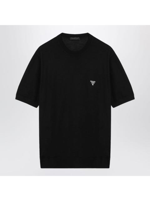 Prada Prada Black Wool T-Shirt With Logo Men