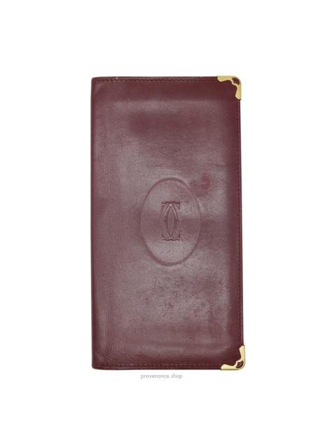 Cartier Cartier Long Wallet - Burgundy Calfskin Leather
