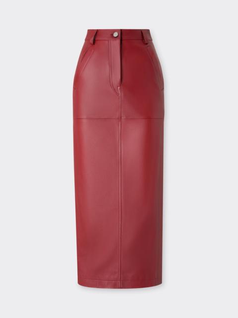 Ferrari Midi skirt in deer-effect nappa leather