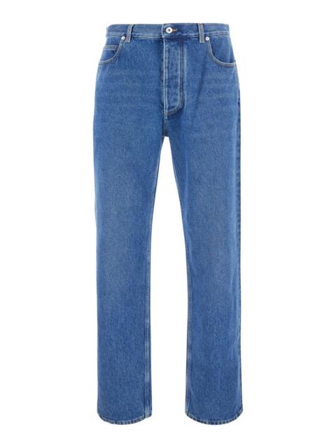 Bottega Veneta Bottega Veneta Men Blue High-Waisted Jeans With Logo Patch On The Back In Denim For Men