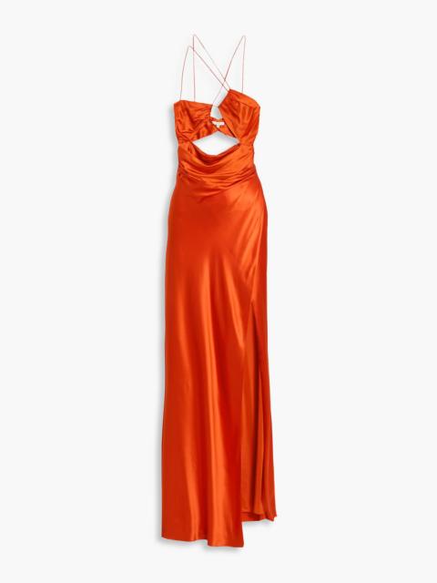 THE SEI Cutout silk-satin gown