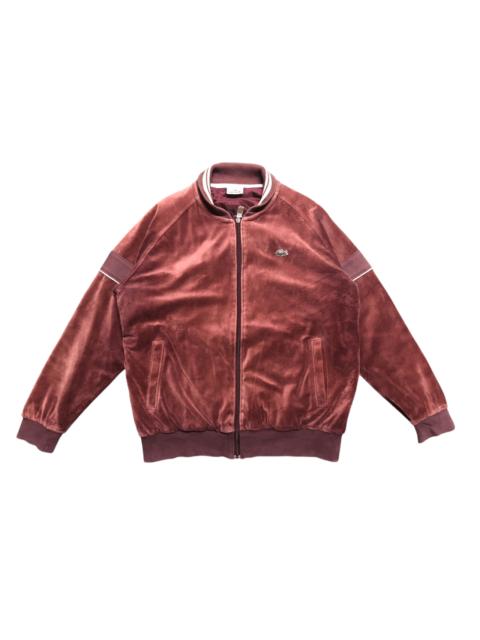 LACOSTE Lacoste Velvet Sweater Zipper Jacket Sunfaded Distressed