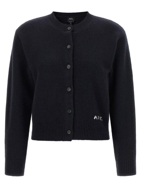 A.P.C. A.P.C. Women Lila' Wool Cardigan With Logo Intarsia