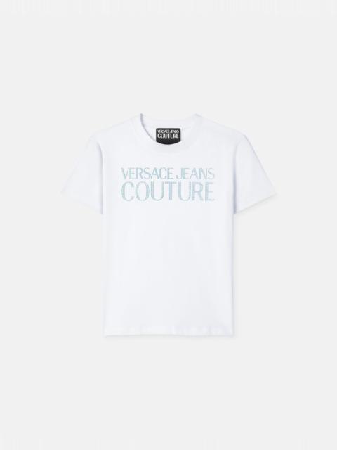 VERSACE JEANS COUTURE Embellished Cotton-Jersey T-Shirt