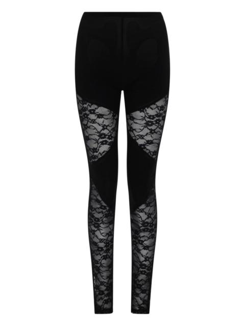 NINA RICCI PATCHWORK LEGGINGS WITH LACE INSERTS